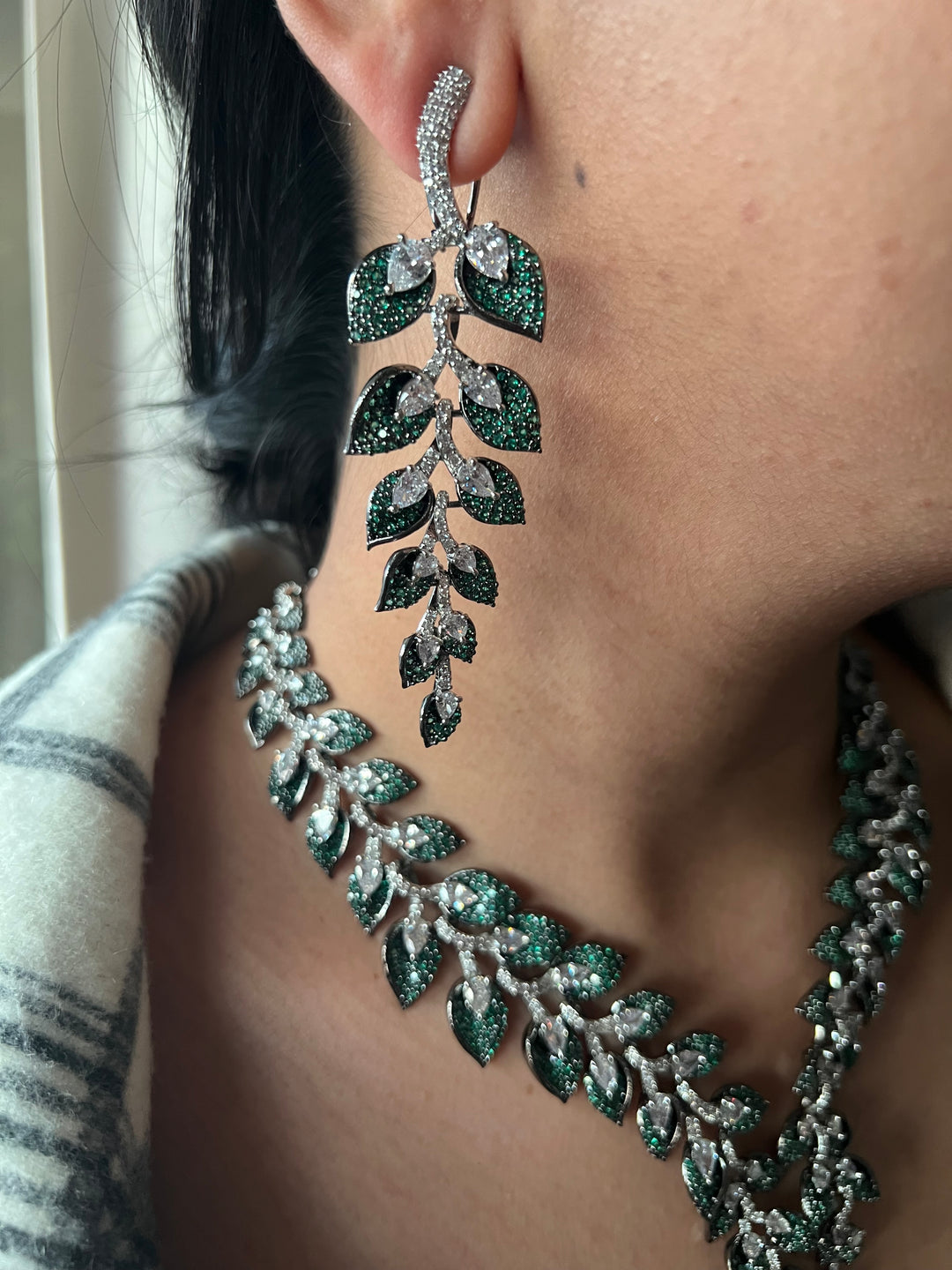 Elegant Designer Leaf Necklace Set | SHIVKA | Brass, Copper & Silver | Perfect for Destination Weddings