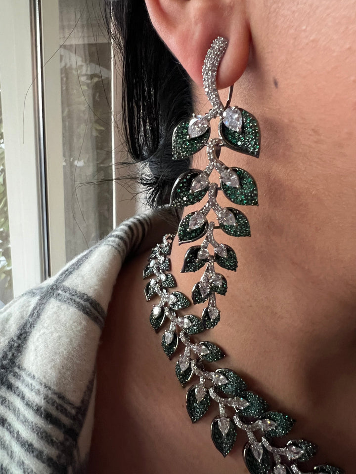 Elegant Designer Leaf Necklace Set | SHIVKA | Brass, Copper & Silver | Perfect for Destination Weddings