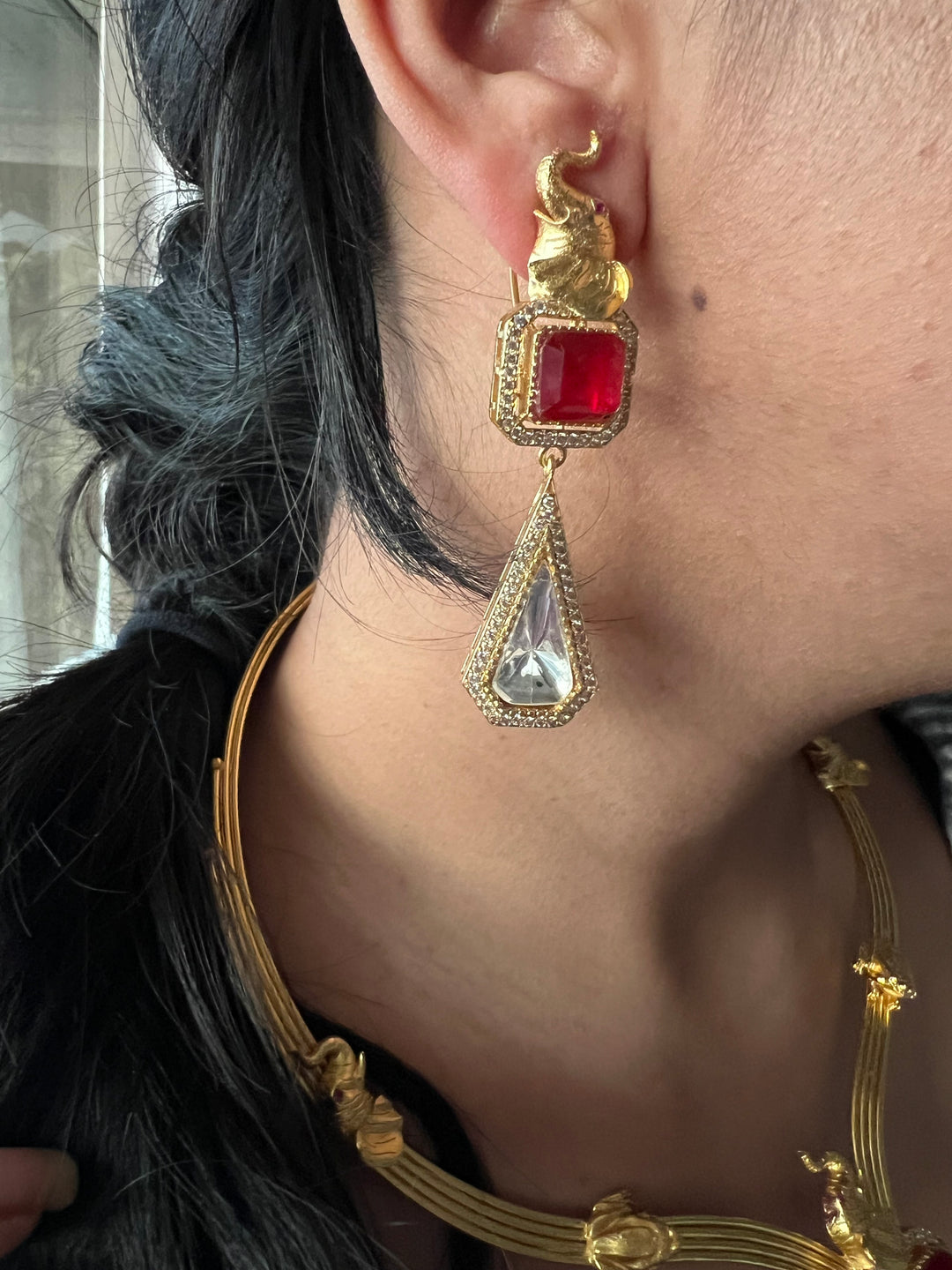 Elegant Animal Figurine Designer Necklace Set | SHIVKA | Brass, Copper & Silver | Perfect for Destination Weddings