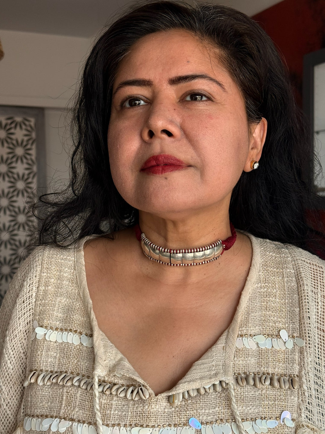 925 Silver Choker Necklace | Adjustable Dori | SHIVKA