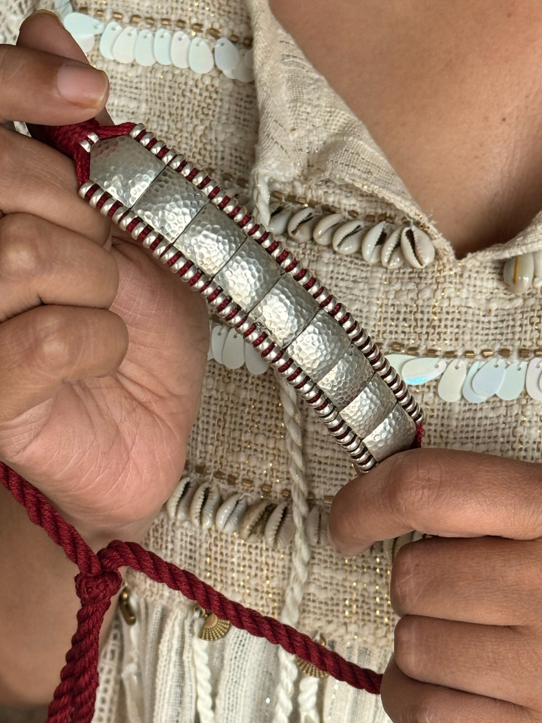 925 Silver Choker Necklace | Adjustable Dori | SHIVKA