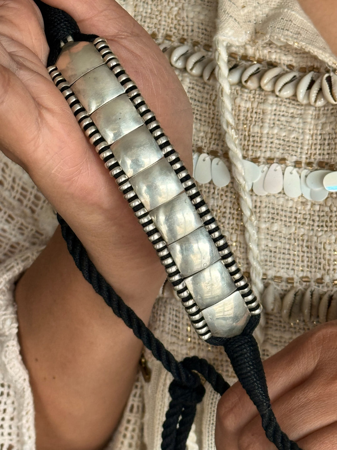 925 Silver Choker Necklace | Adjustable Dori | SHIVKA