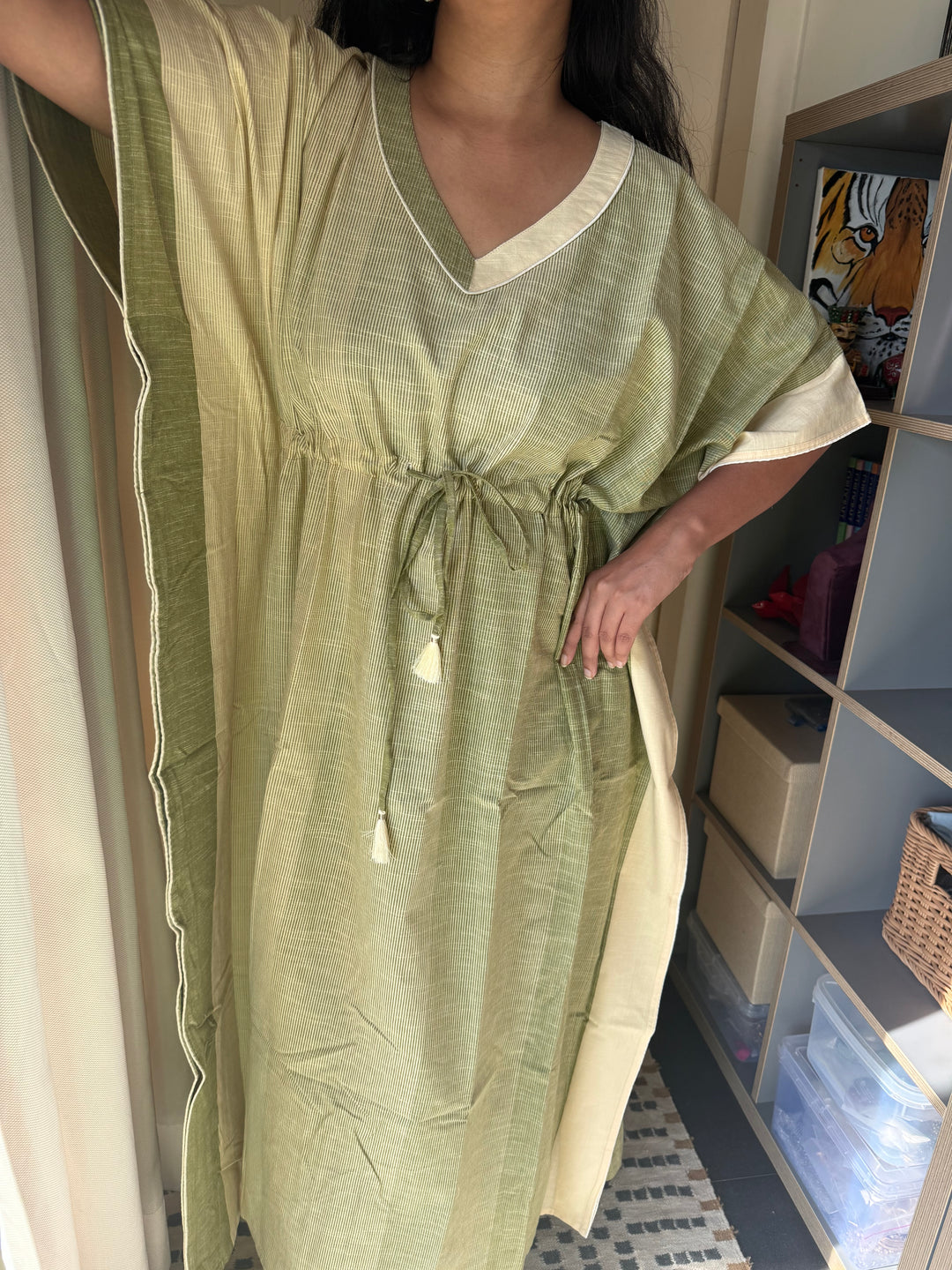 100% Cotton Kaftan: Indian Print Loungewear