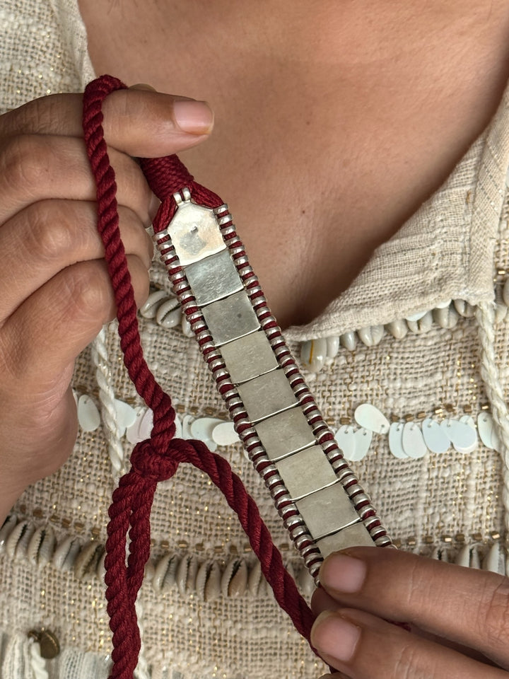 925 Silver Choker Necklace | Adjustable Dori | SHIVKA