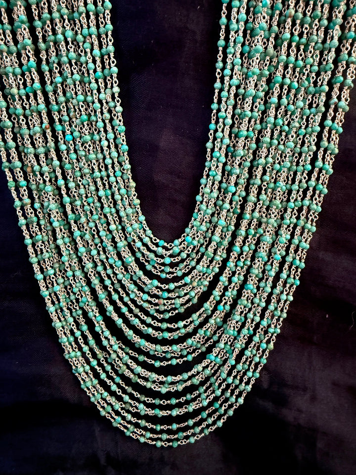 Handmade 925 Silver Turquoise Beads Necklace | SHIVKA