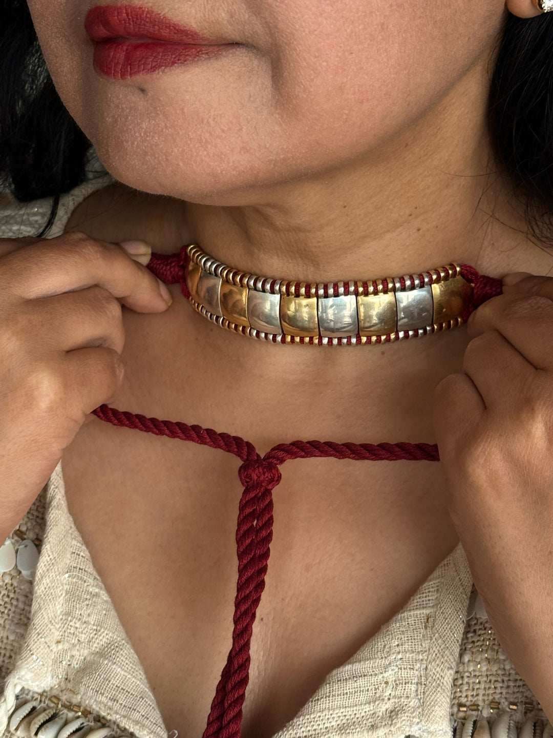 925 Silver Choker Necklace | Adjustable Dori | SHIVKA