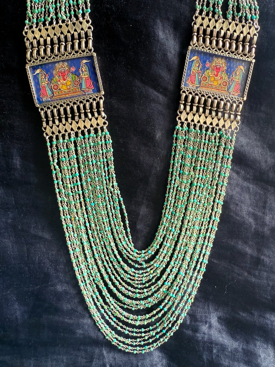 Handmade 925 Silver Turquoise Beads Necklace | SHIVKA