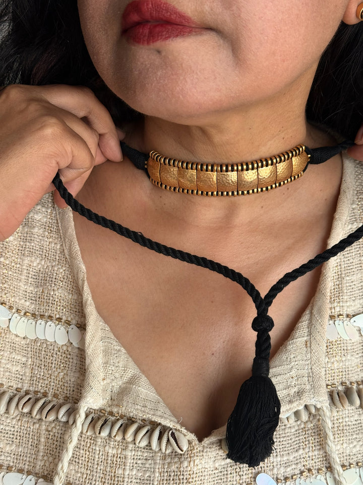 925 Silver Choker Necklace | Adjustable Dori | SHIVKA