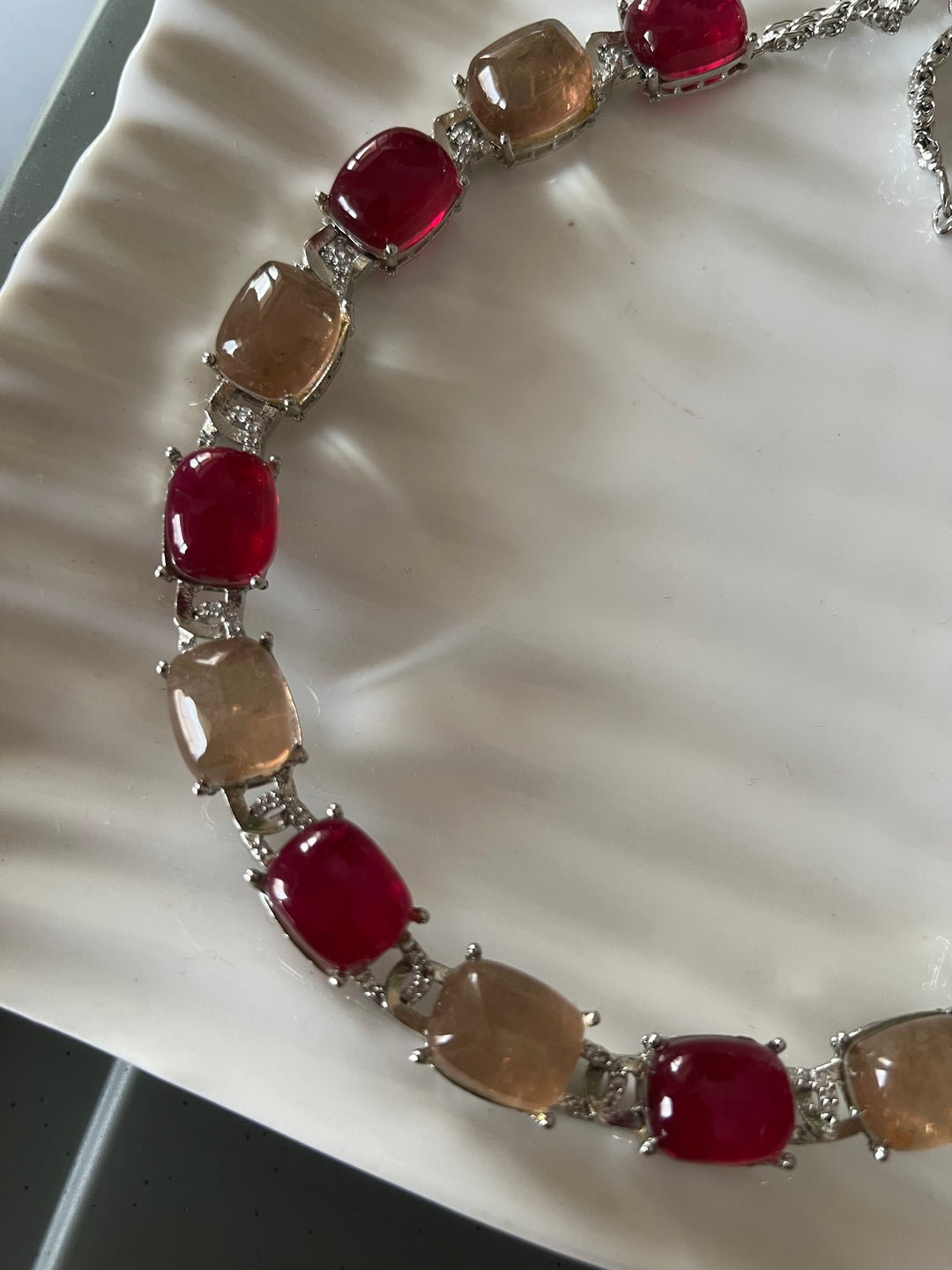 Statement Doublet Stone Necklace with Earrings - Unmatched Quality and Style