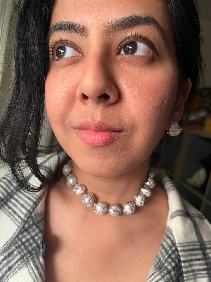 Elegant Designer Choker Necklace Set | SHIVKA | Brass, Copper & Silver | Perfect for Destination Weddings