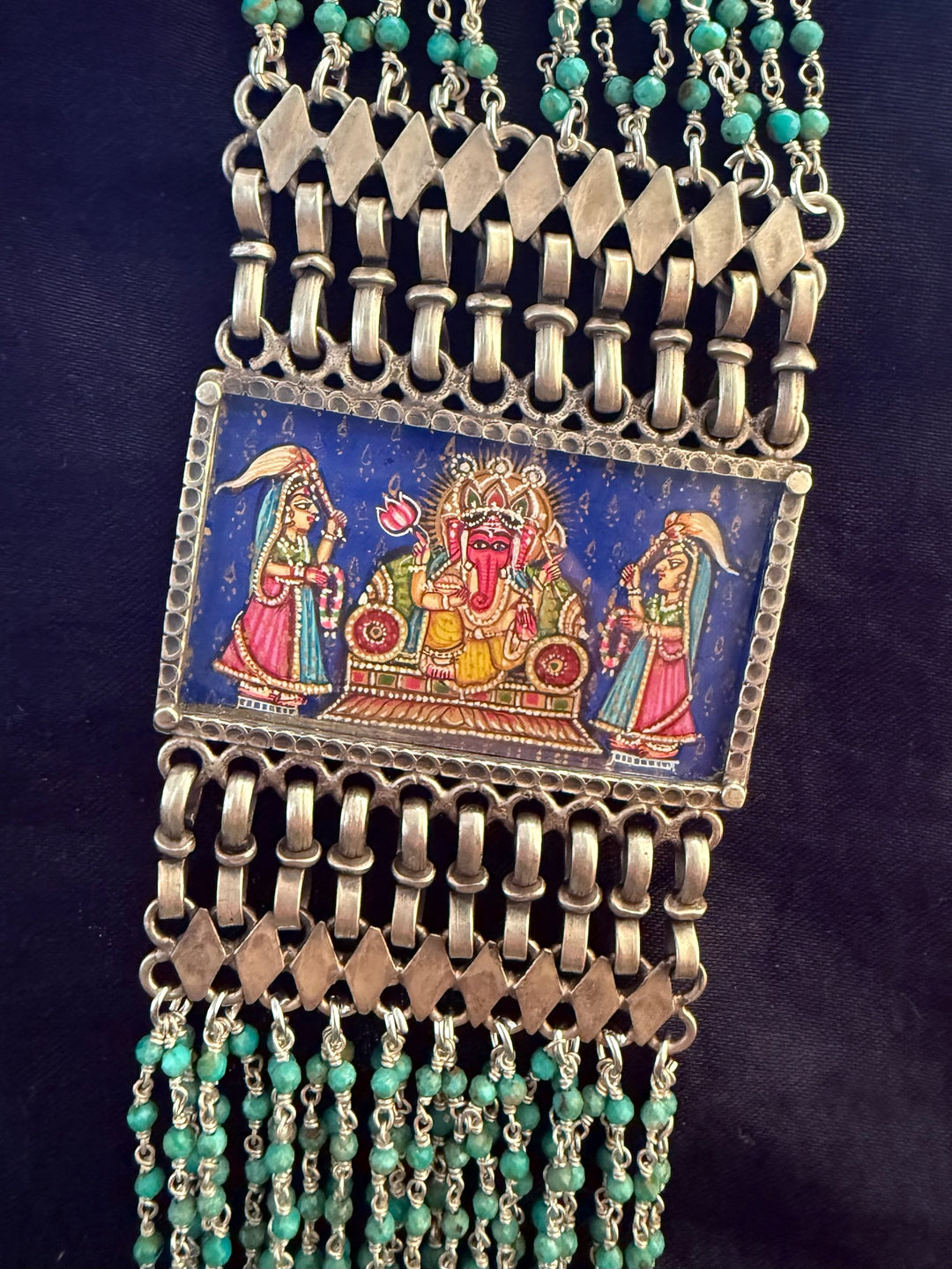 Handmade 925 Silver Turquoise Beads Necklace | SHIVKA