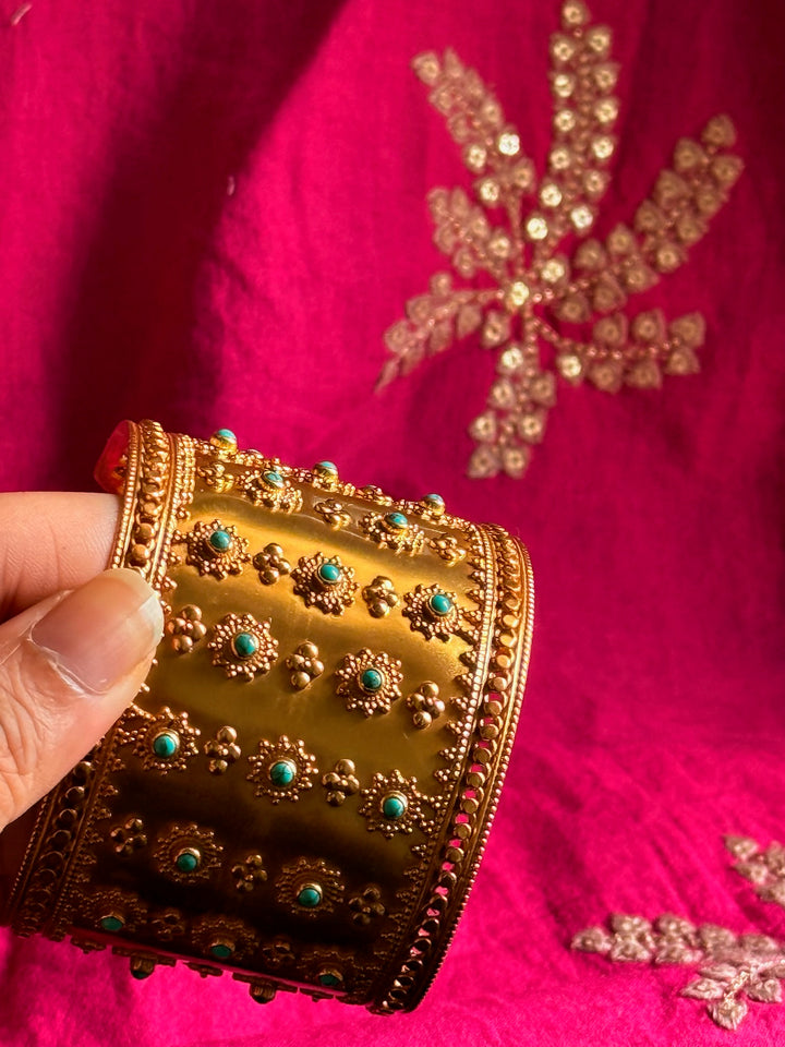 Handmade 925 Silver Turquoise Cuff Bracelet | SHIVKA