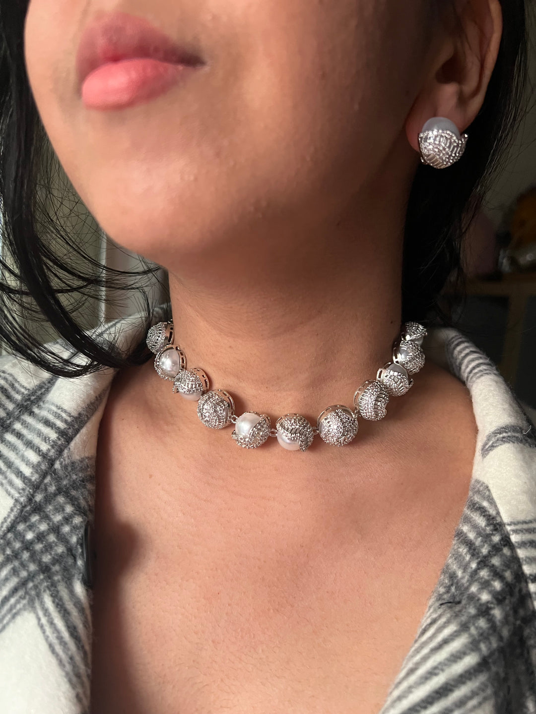 Elegant Designer Choker Necklace Set | SHIVKA | Brass, Copper & Silver | Perfect for Destination Weddings