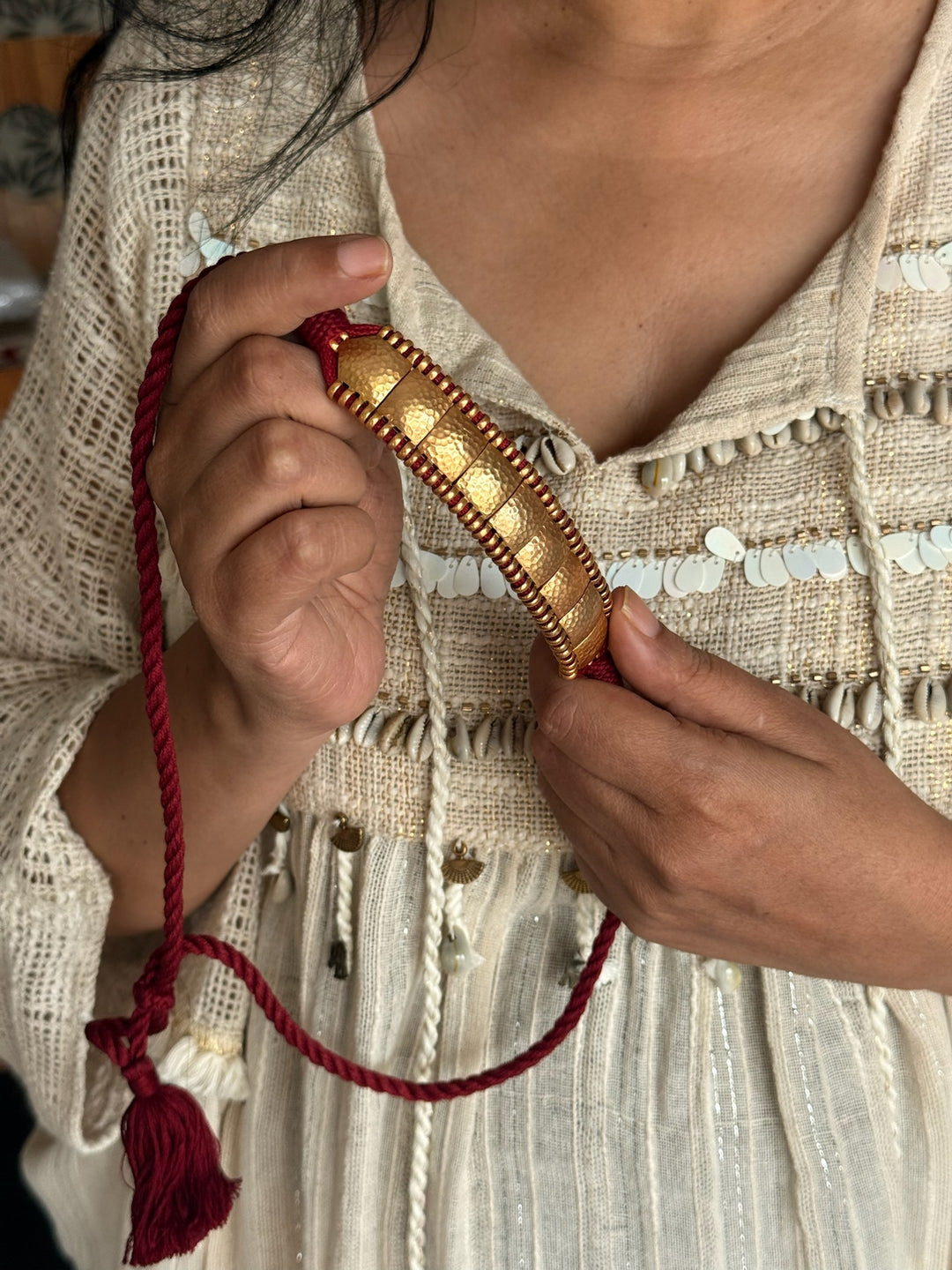 925 Silver Choker Necklace | Adjustable Dori | SHIVKA