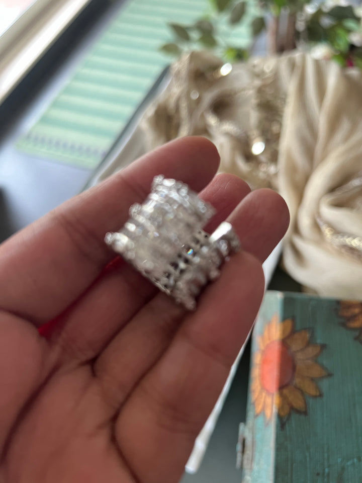 Solitaire Crystal and Faux Diamond Ring - A Touch of Timeless Beauty