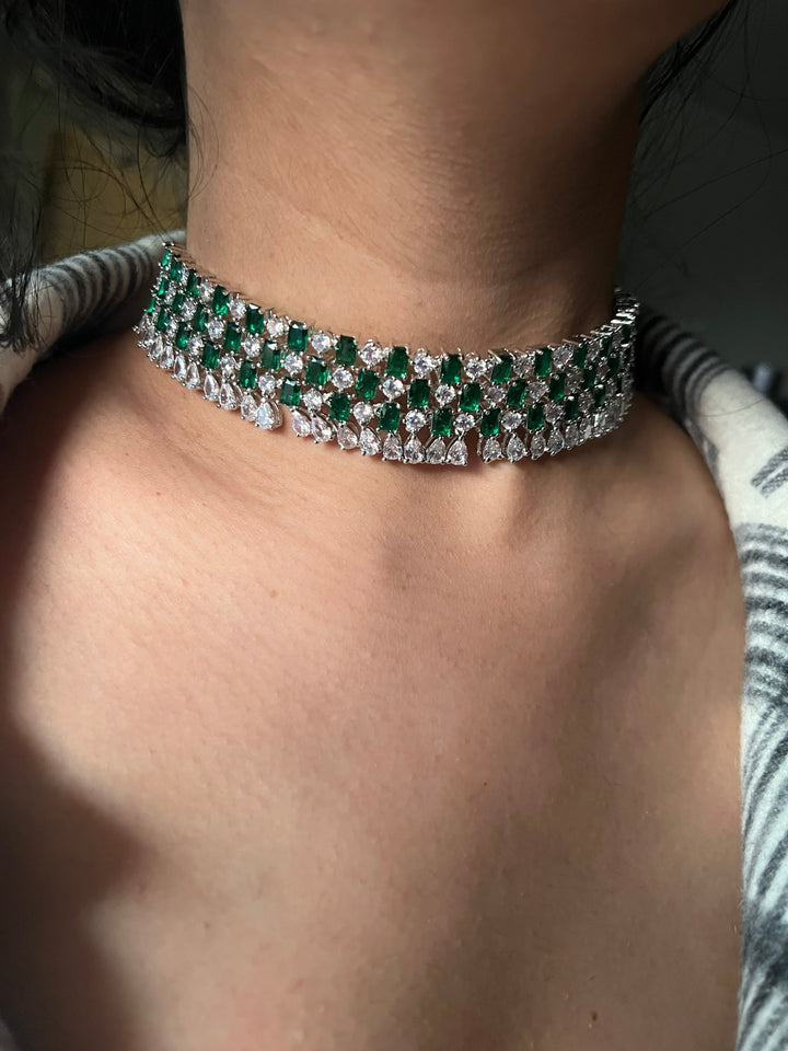 Elegant Designer Choker Necklace Set | SHIVKA | Brass, Copper & Silver | Perfect for Destination Weddings