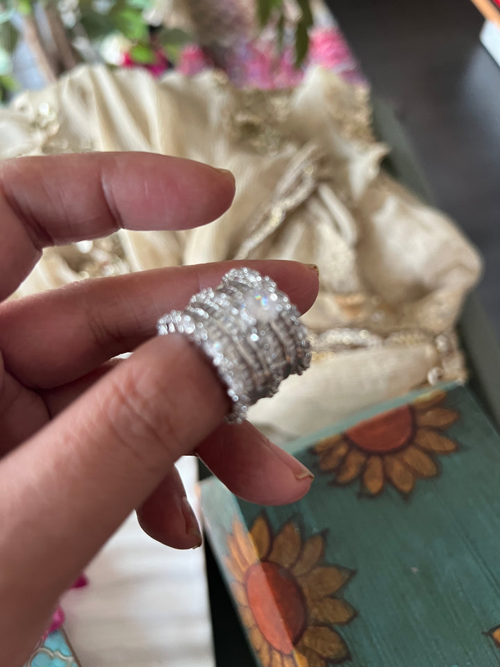 Solitaire Crystal and Faux Diamond Ring - A Touch of Timeless Beauty