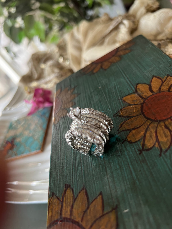 Solitaire Crystal and Faux Diamond Ring - A Touch of Timeless Beauty