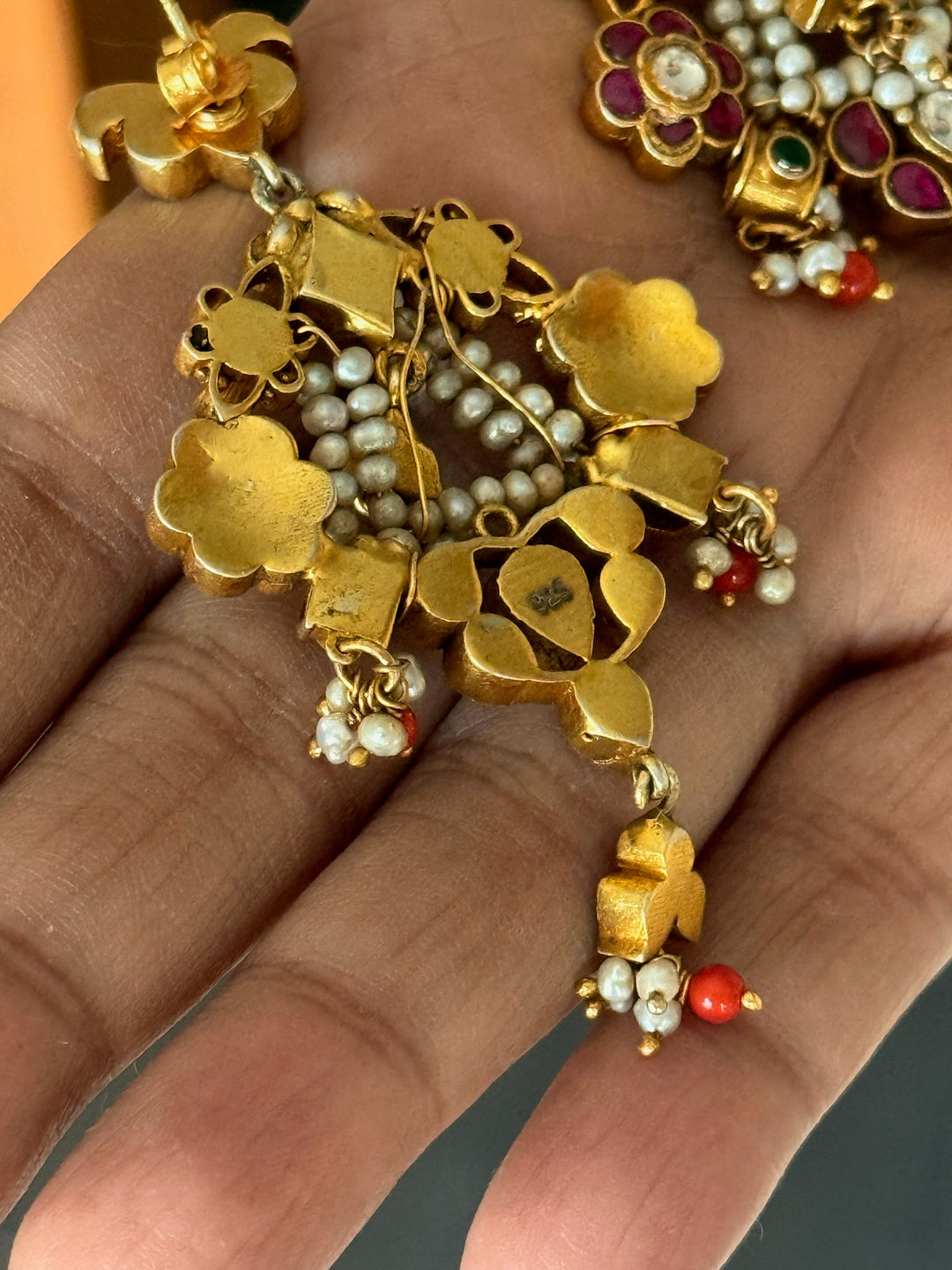 925 Silver Jadau Kundan Earrings | SHIVKA Bridal Earrings