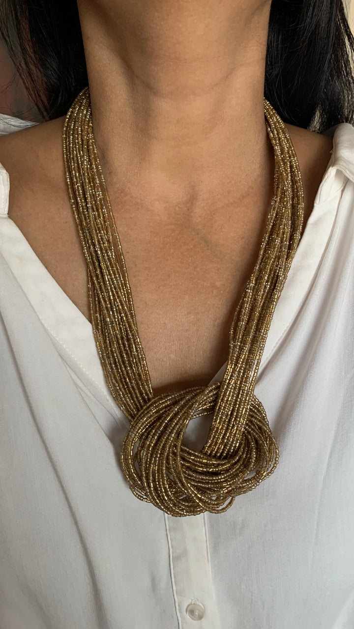 Knotty Necklace with Statement Earrings