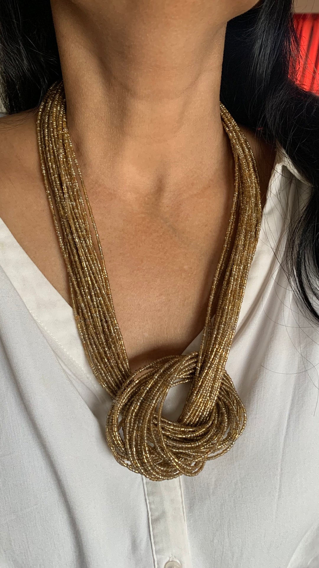 Knotty Necklace with Statement Earrings