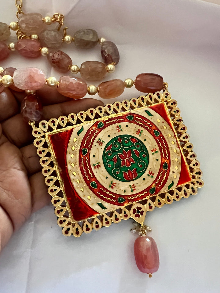 Hand painted Ganesha Pendant Necklace - Premium Quality Craftsmanship