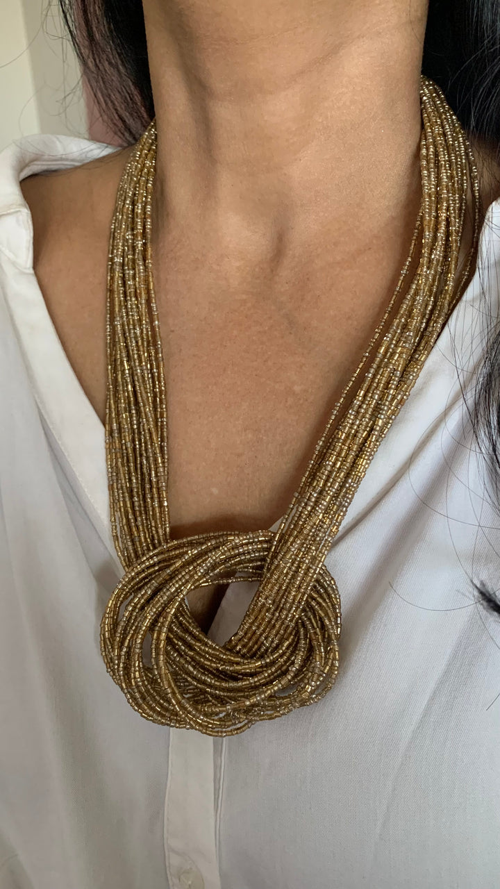 Knotty Necklace with Statement Earrings