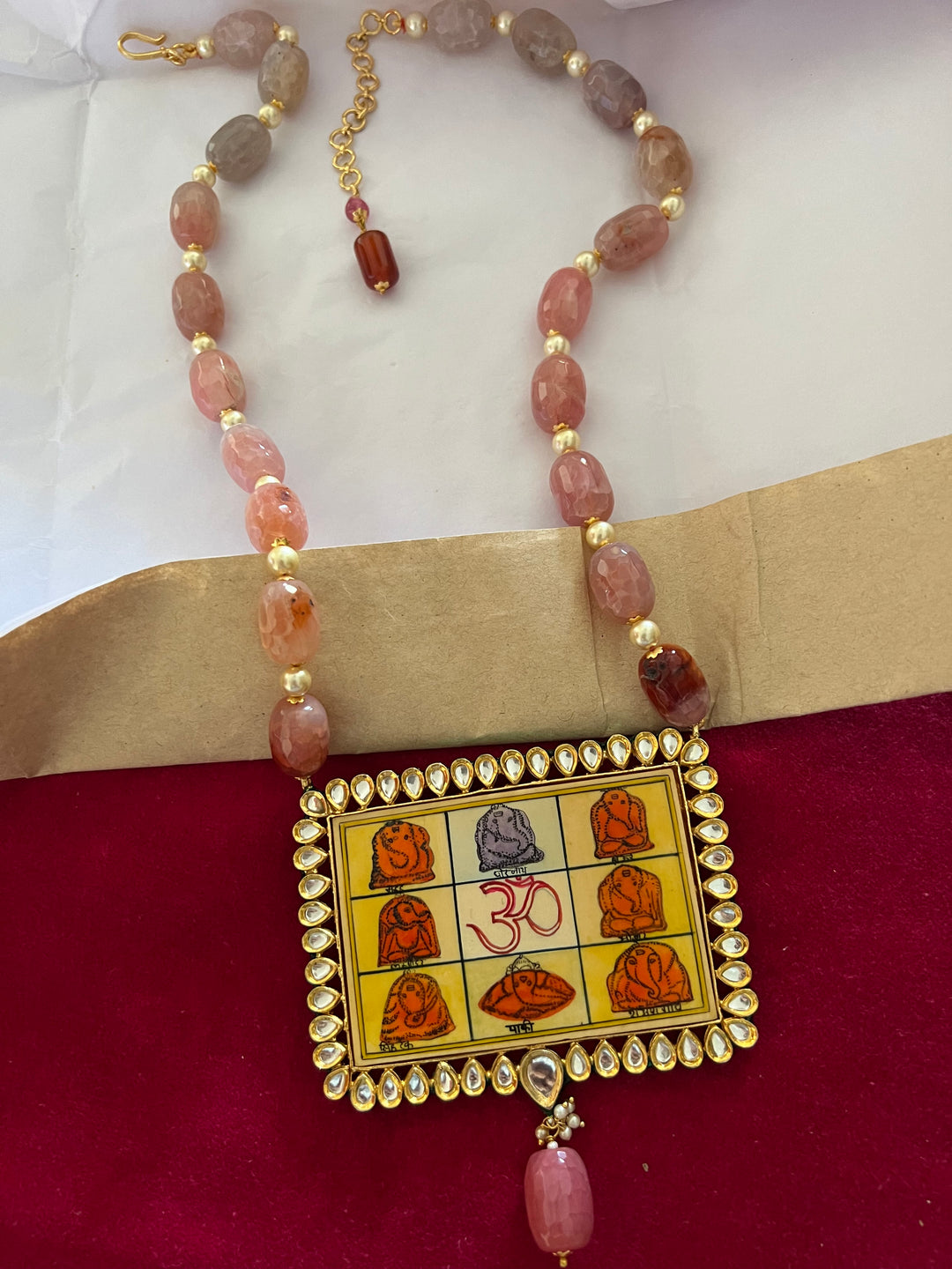 Hand painted Ganesha Pendant Necklace - Premium Quality Craftsmanship