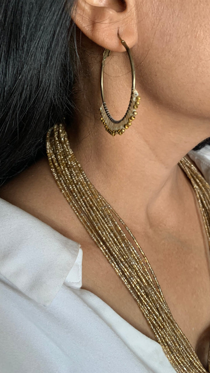 Knotty Necklace with Statement Earrings