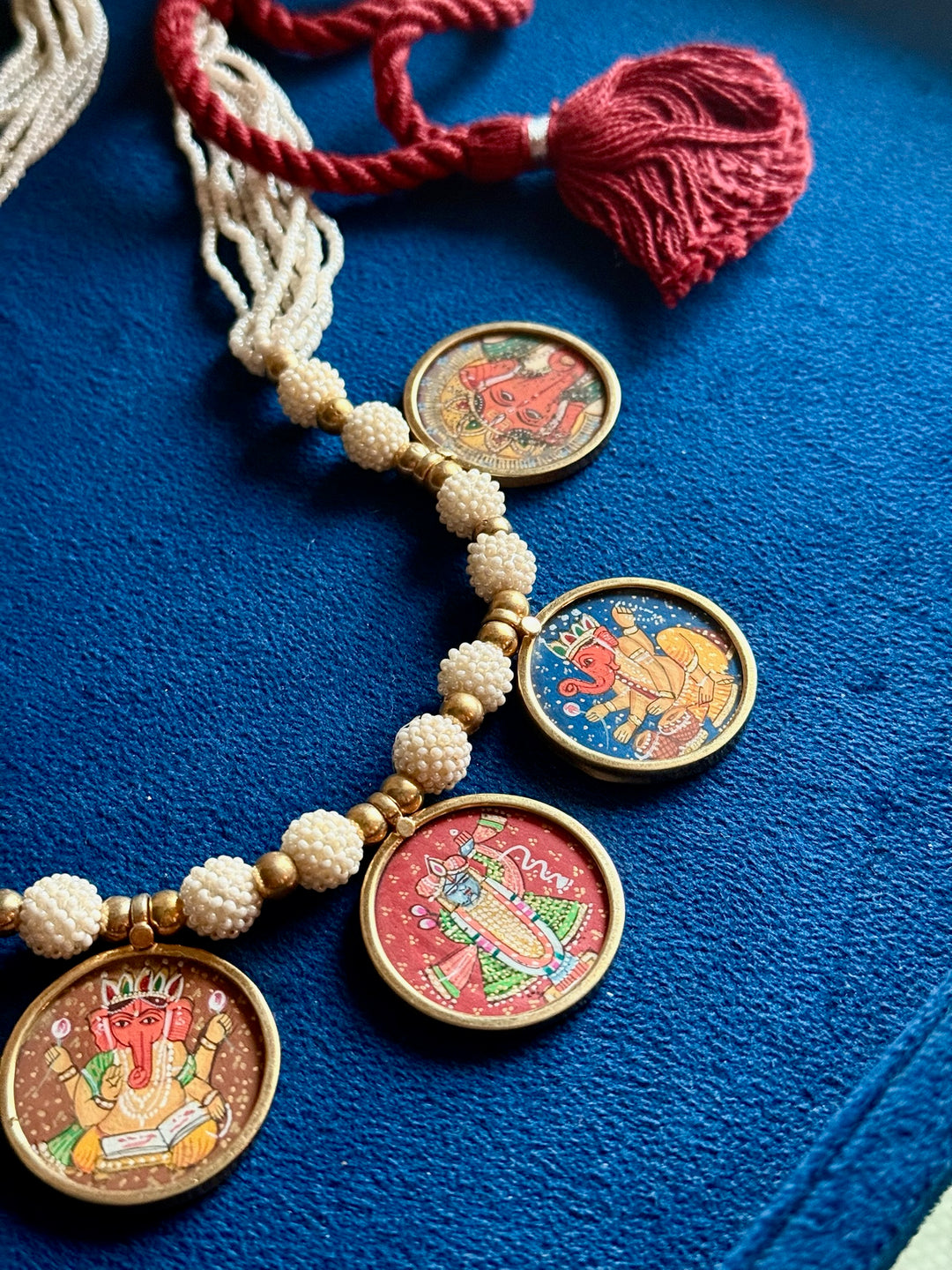 Handmade 925 Silver Ganesha Balaji Pearl Necklace | SHIVKA