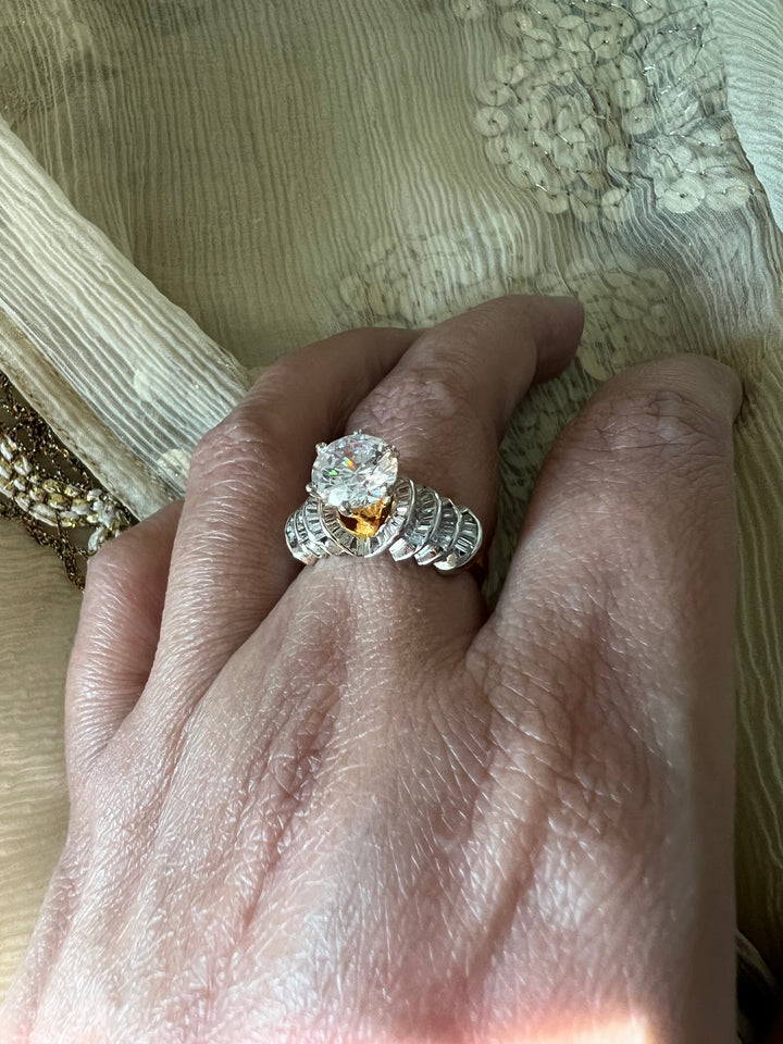 Exclusive Silver Ring with Faux Diamonds – Perfect for Weddings & Festivals