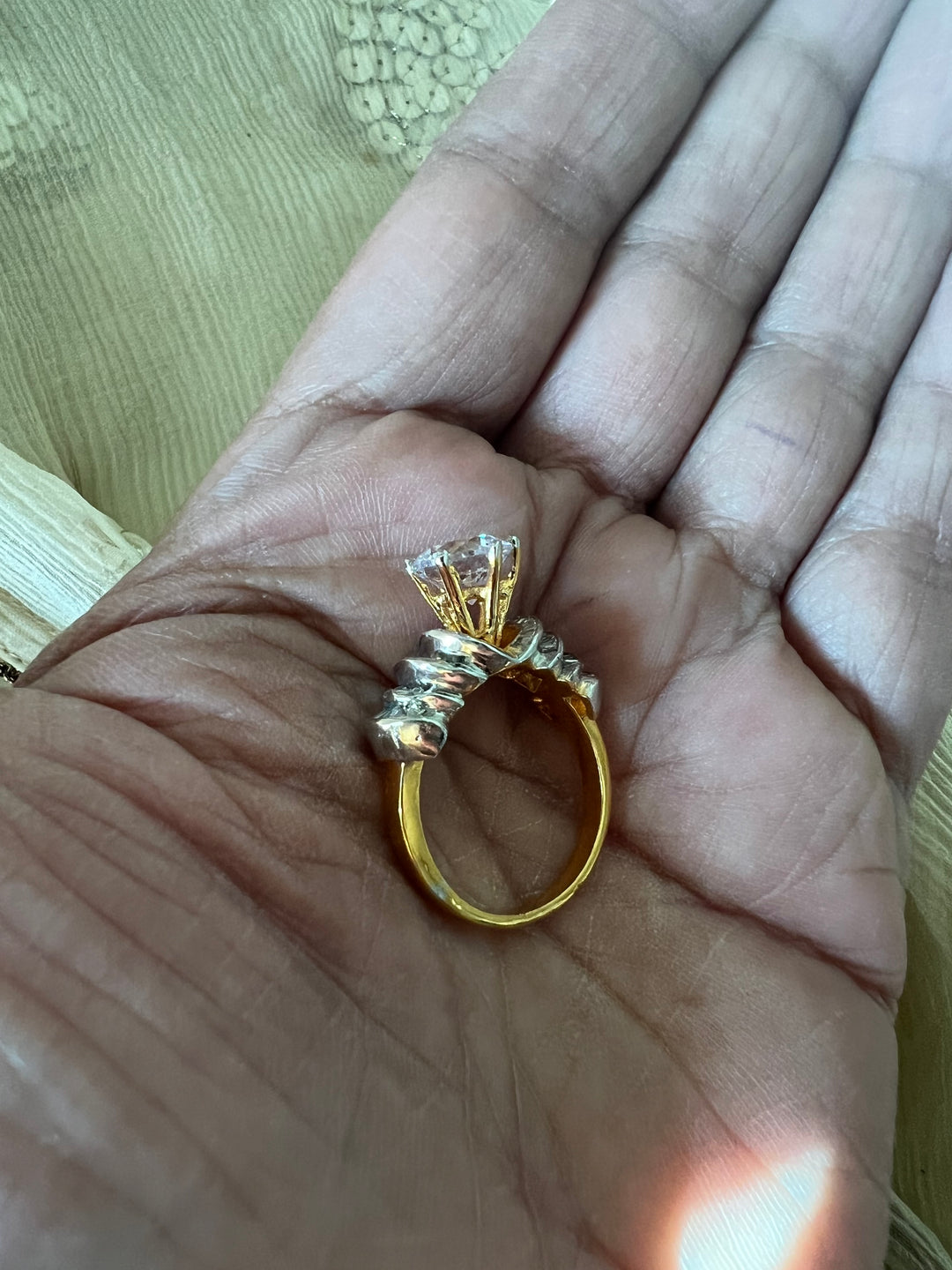 Exclusive Silver Ring with Faux Diamonds – Perfect for Weddings & Festivals