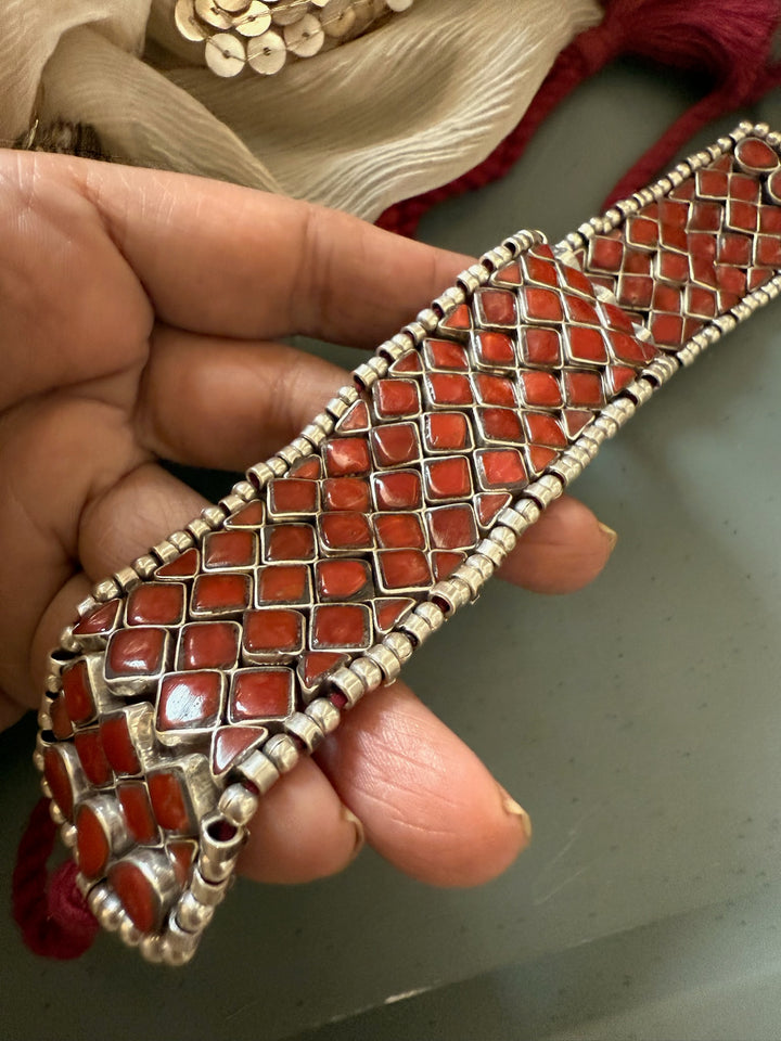 Vintage 925 Silver Coral Choker Set – SHIVKA