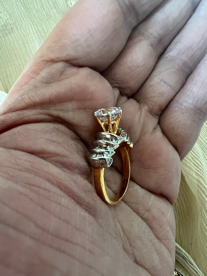 Exclusive Silver Ring with Faux Diamonds – Perfect for Weddings & Festivals