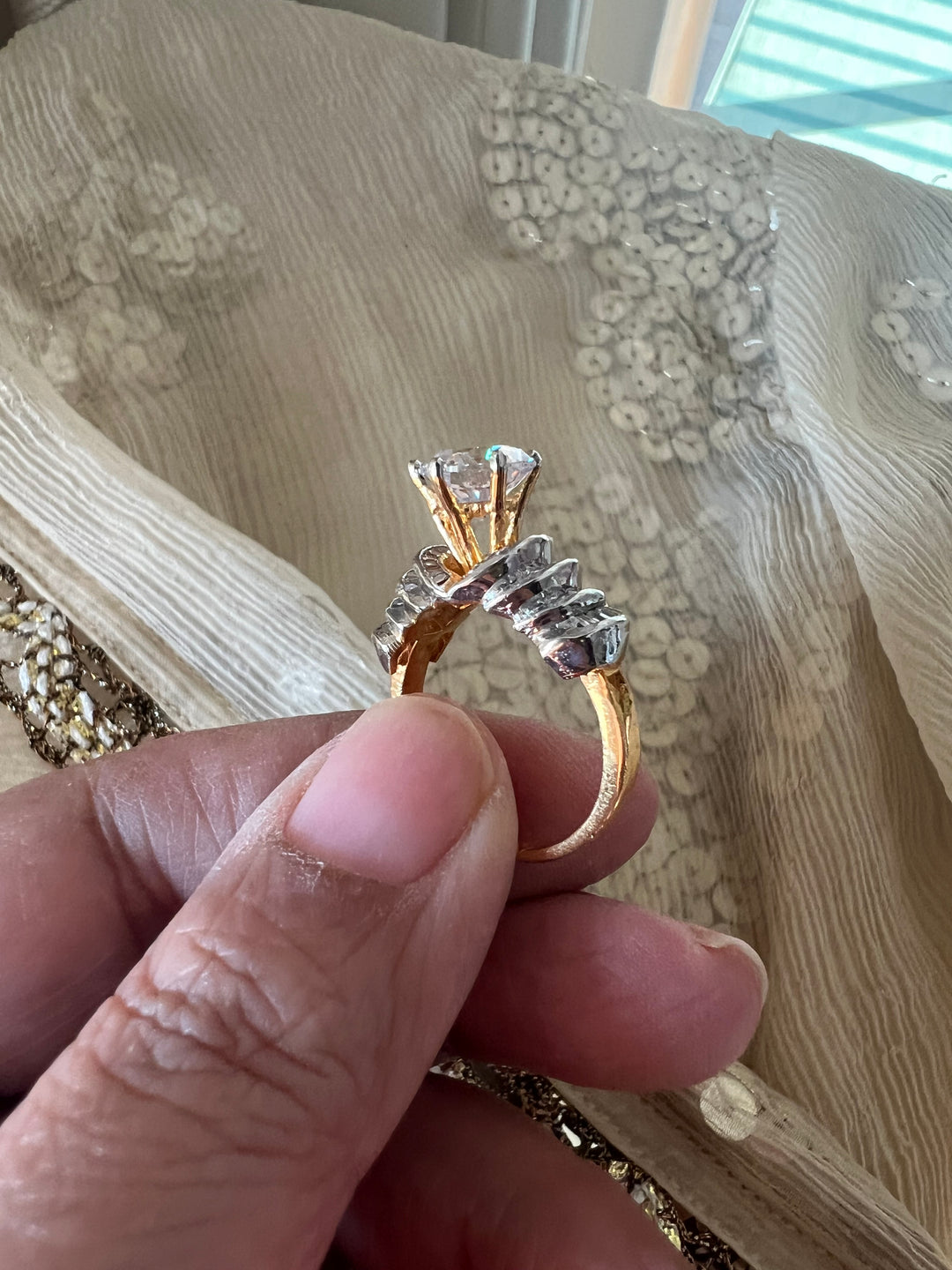 Exclusive Silver Ring with Faux Diamonds – Perfect for Weddings & Festivals