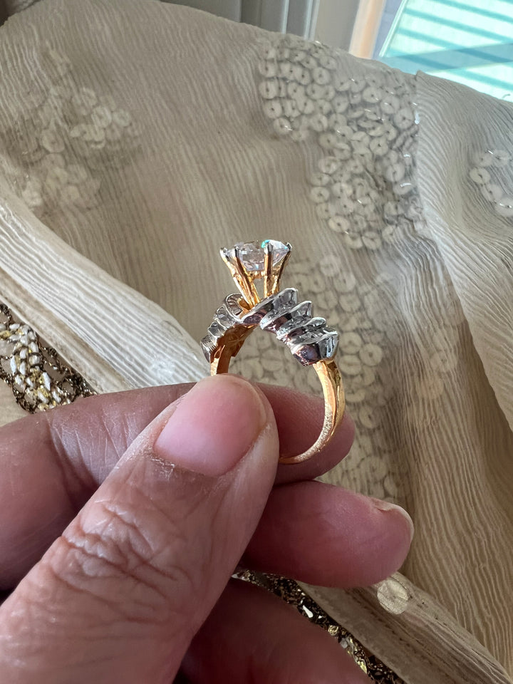 Exclusive Silver Ring with Faux Diamonds – Perfect for Weddings & Festivals