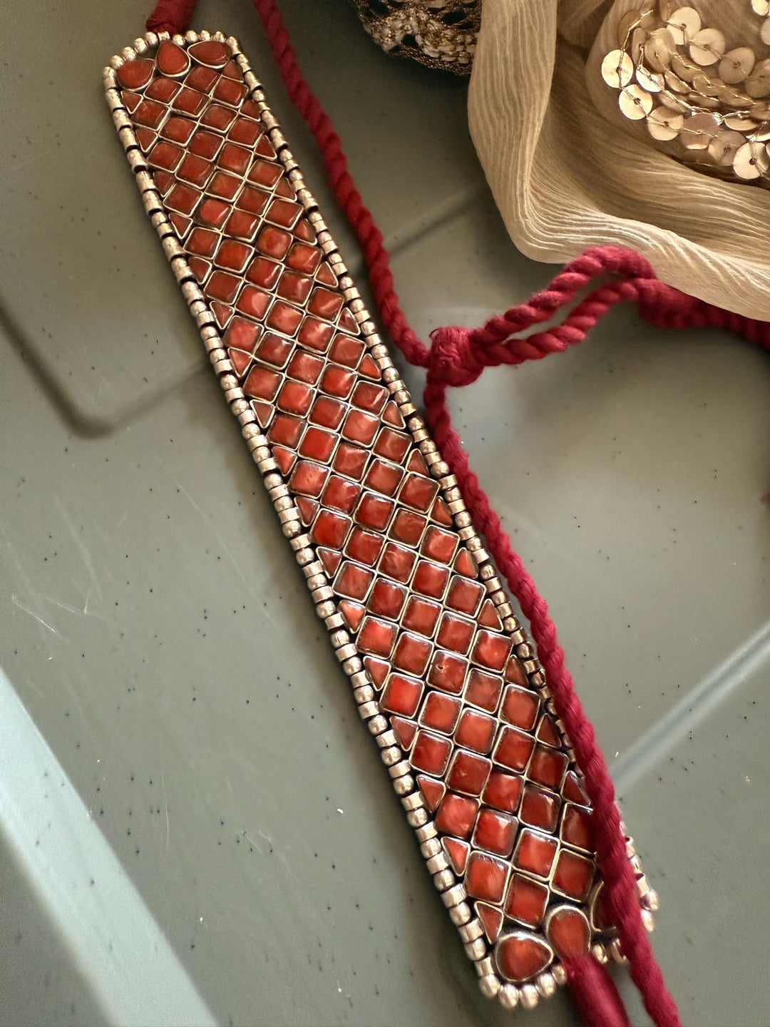 Vintage 925 Silver Coral Choker Set – SHIVKA