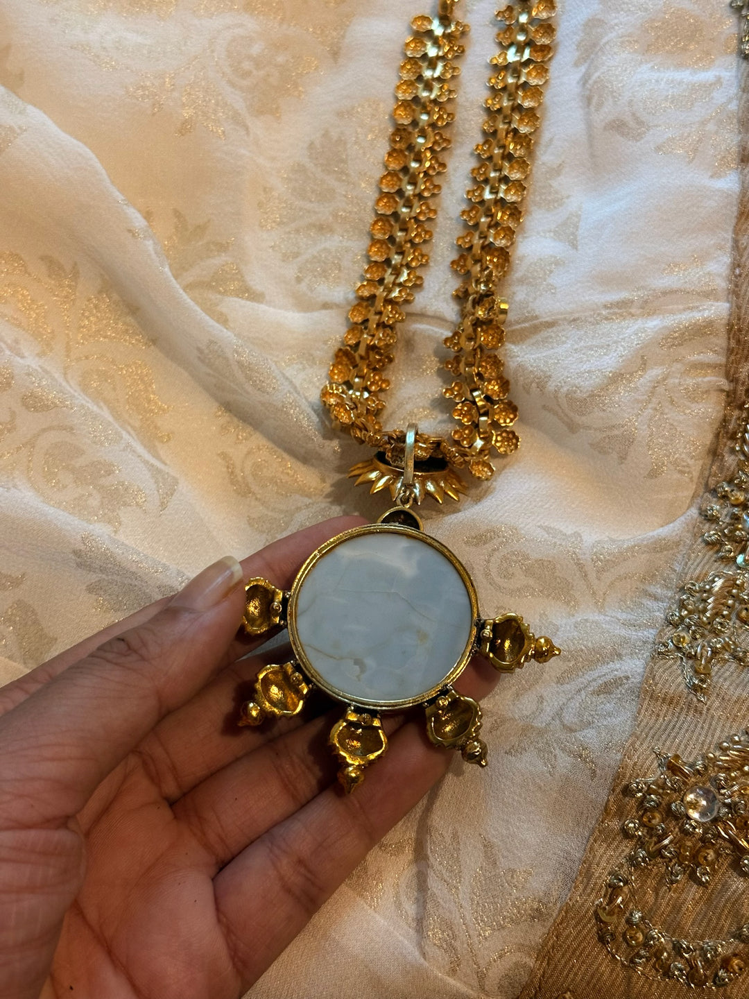 Handmade 925 Silver Light Blue Gemstone Necklace | SHIVKA