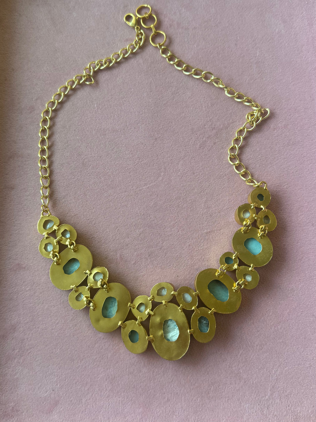 Larimar and Pearl Statement Necklace