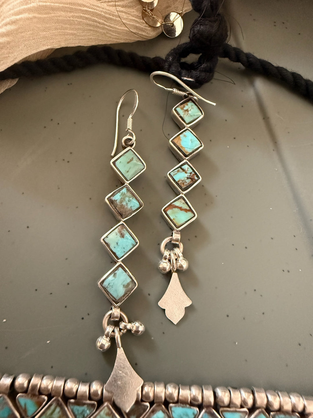Vintage 925 Silver Turquoise Choker Set – SHIVKA