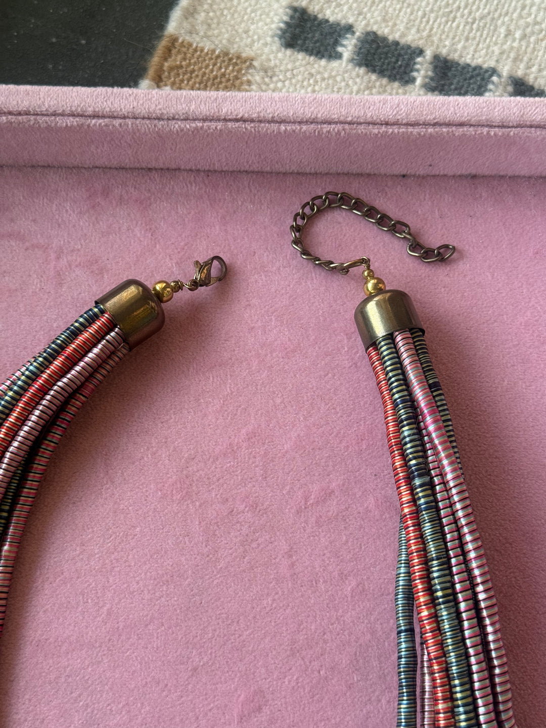 Multilayered Multicolored Thread Necklace