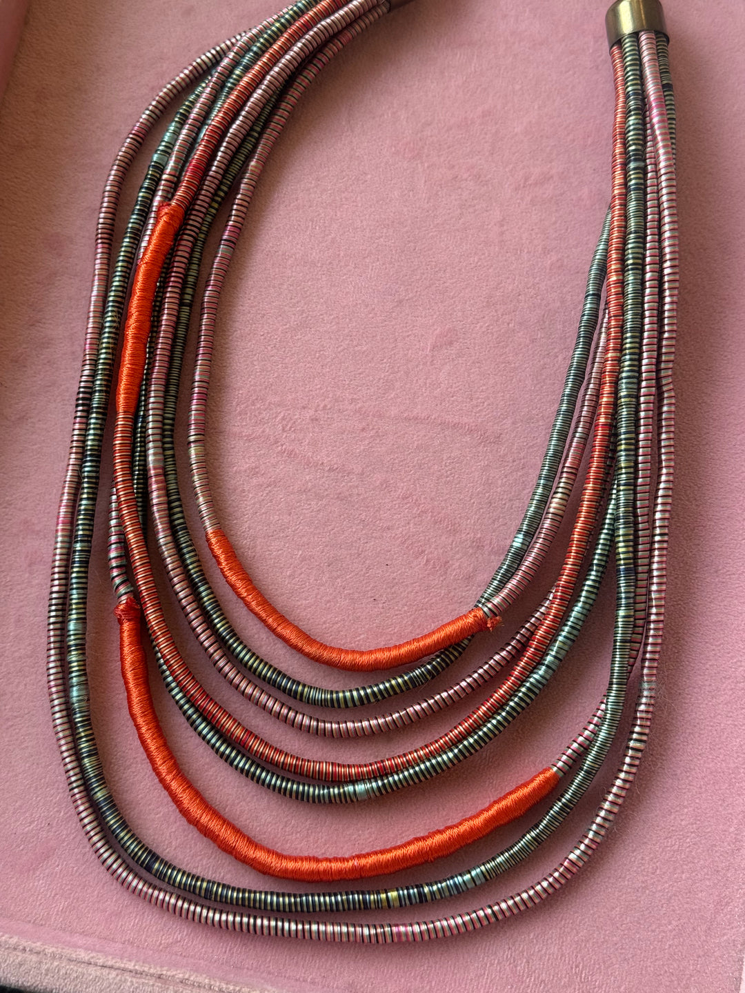 Multilayered Multicolored Thread Necklace