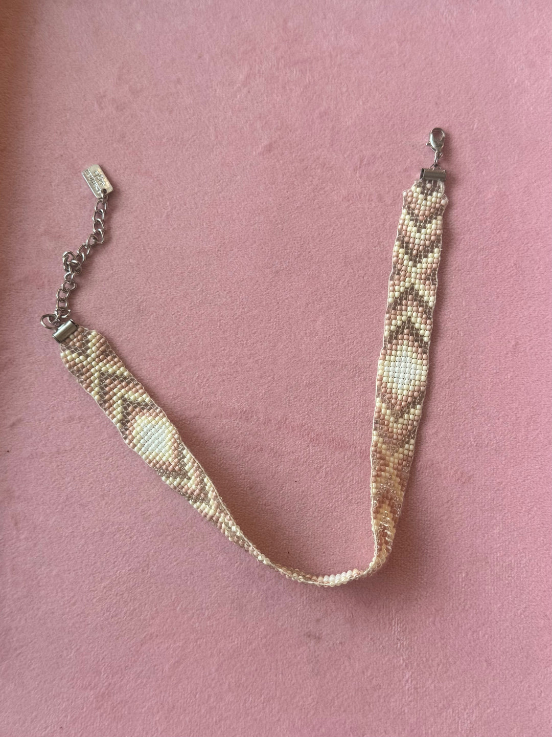 Aztec Pattern Beaded Choker Necklace