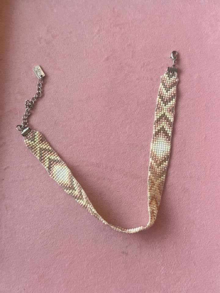 Aztec Pattern Beaded Choker Necklace
