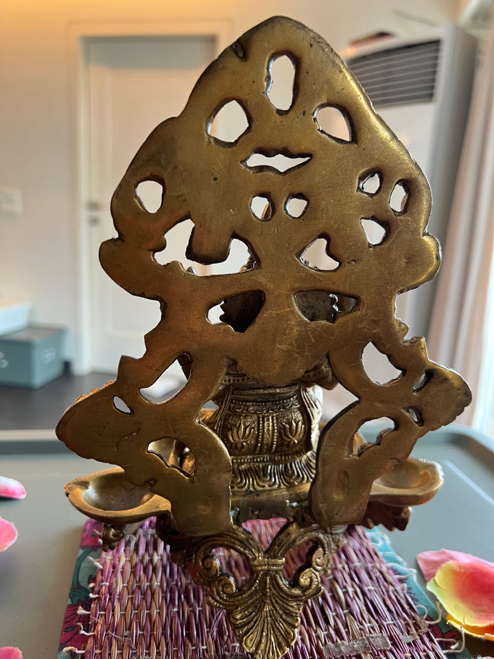 Antique Brass Ganesh Diya: Divine Illumination