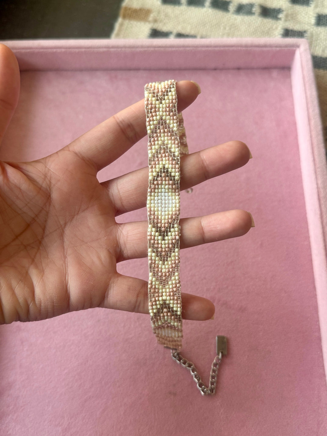 Aztec Pattern Beaded Choker Necklace