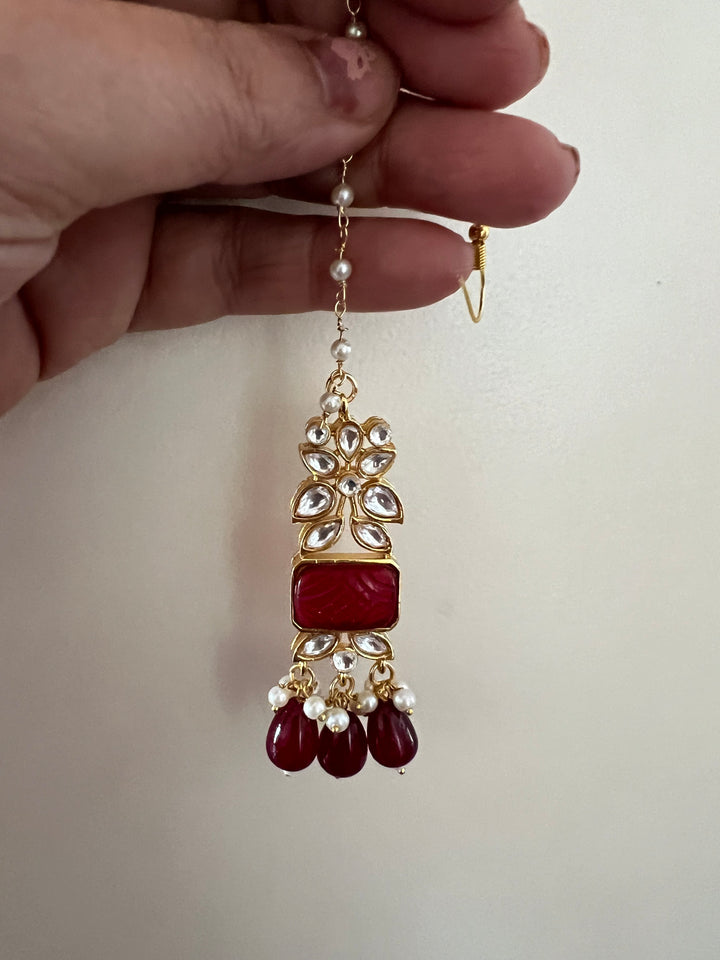 Royal Bridal Choker Necklace with Earrings and Maangtikka