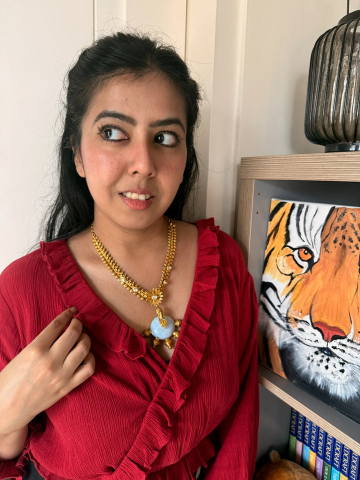 Handmade 925 Silver Light Blue Gemstone Necklace | SHIVKA