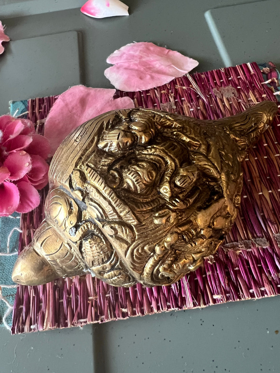 Antique Brass Shankh: Divine Resonance