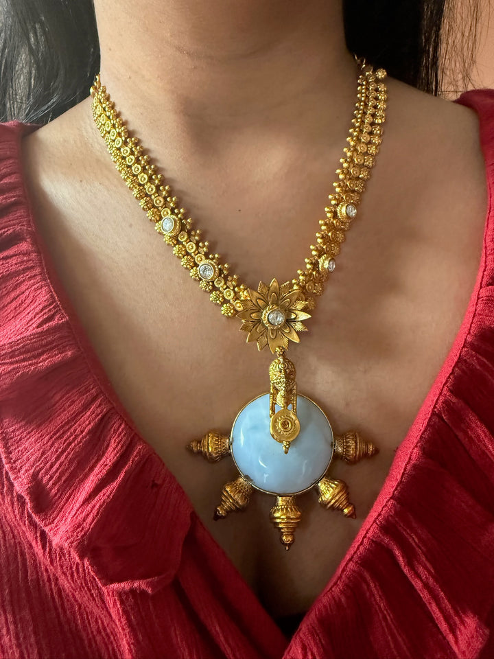 Handmade 925 Silver Light Blue Gemstone Necklace | SHIVKA